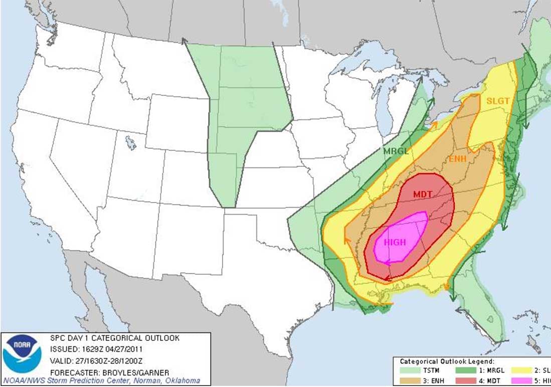SPC Outlook Map